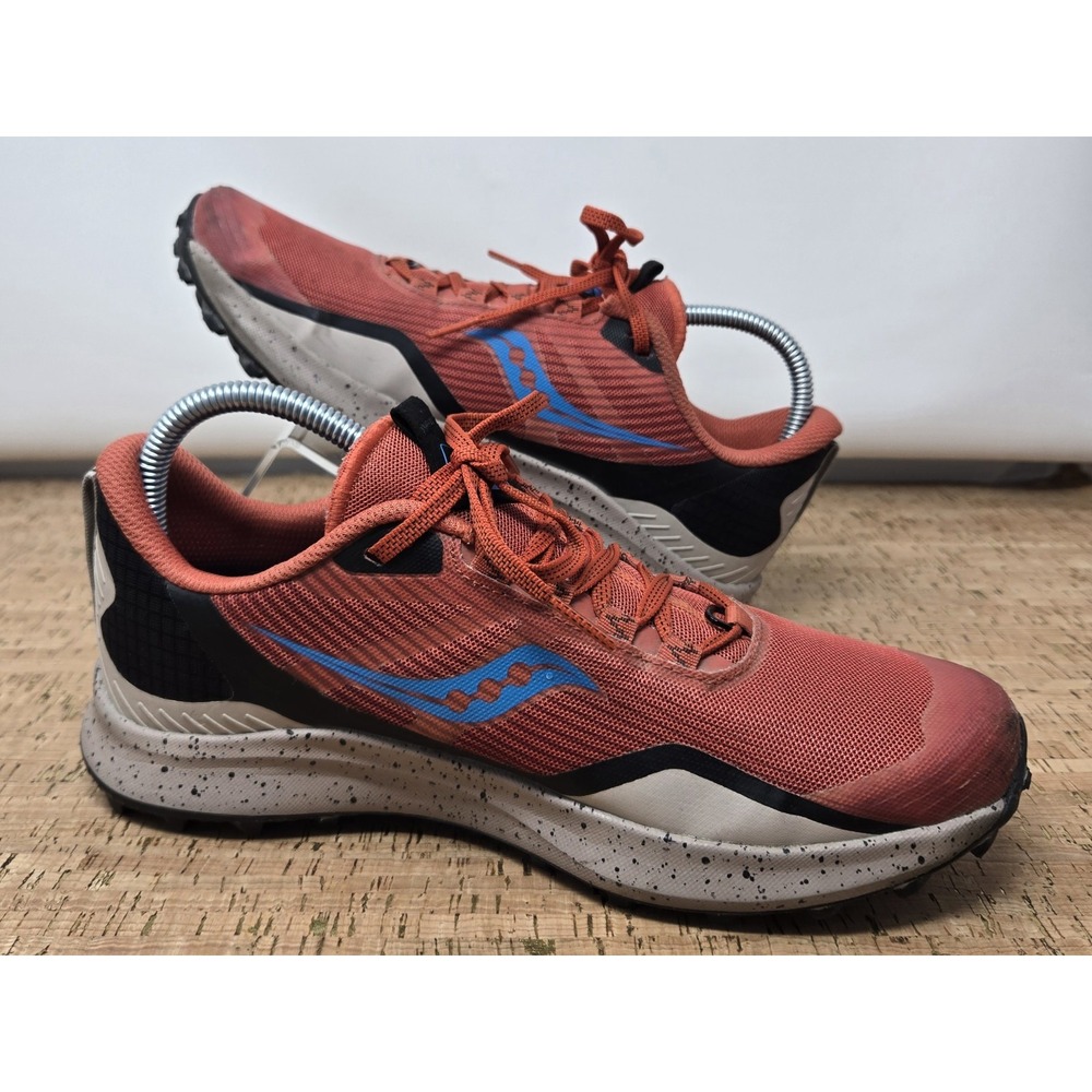 Saucony Peregrine 12 Shoes Mens 7.5 Trail Running Clay Loam Orange Sneakers - Picture 4 of 11